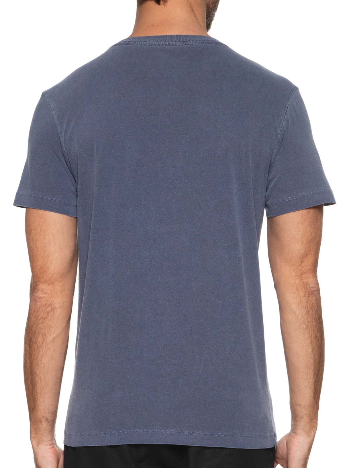 Camiseta Masculina Stone Surfing Caligrafia Manga Curta Azul Osklen