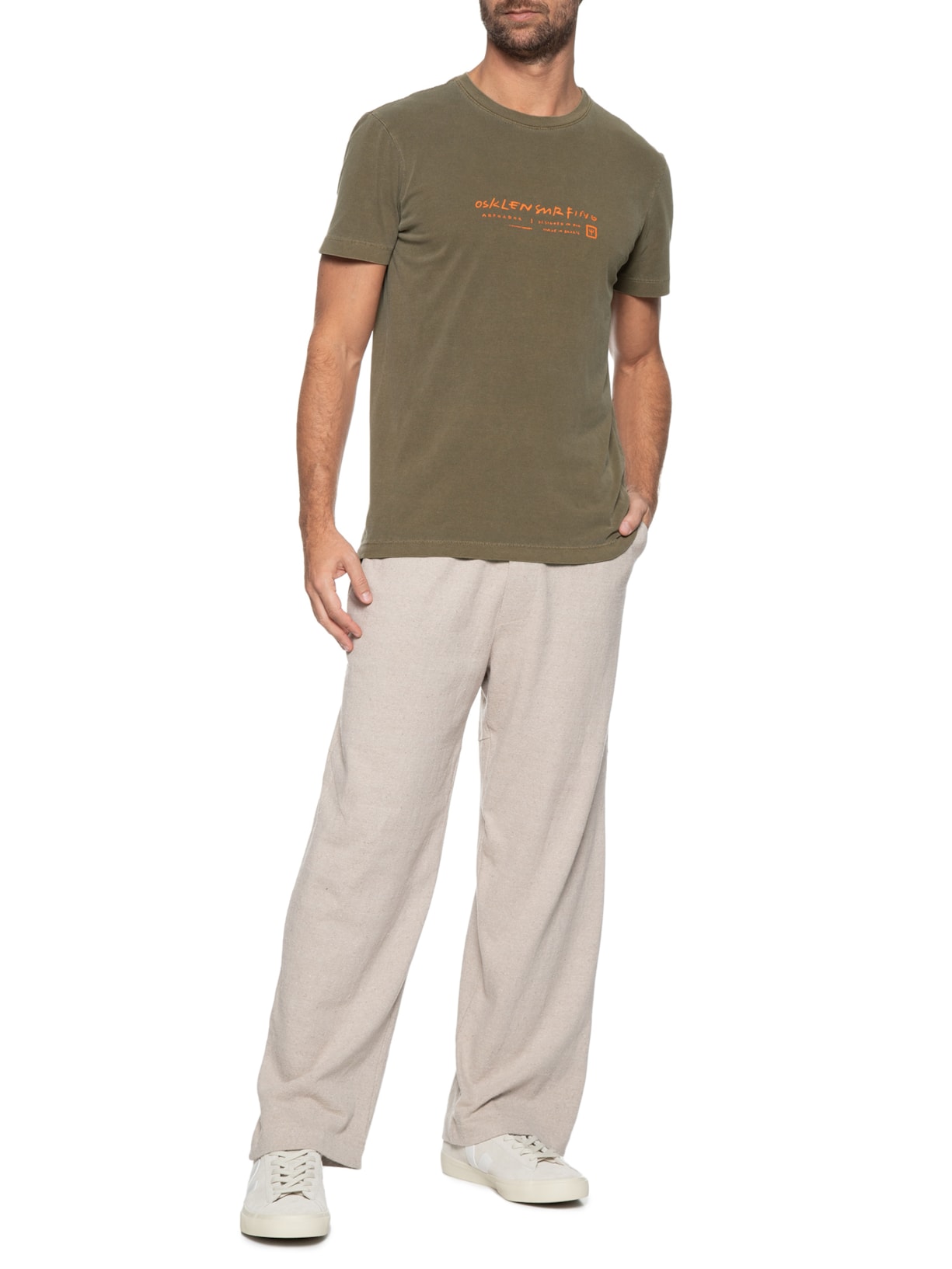 Camiseta Masculina Stone Surfing Marrom Osklen