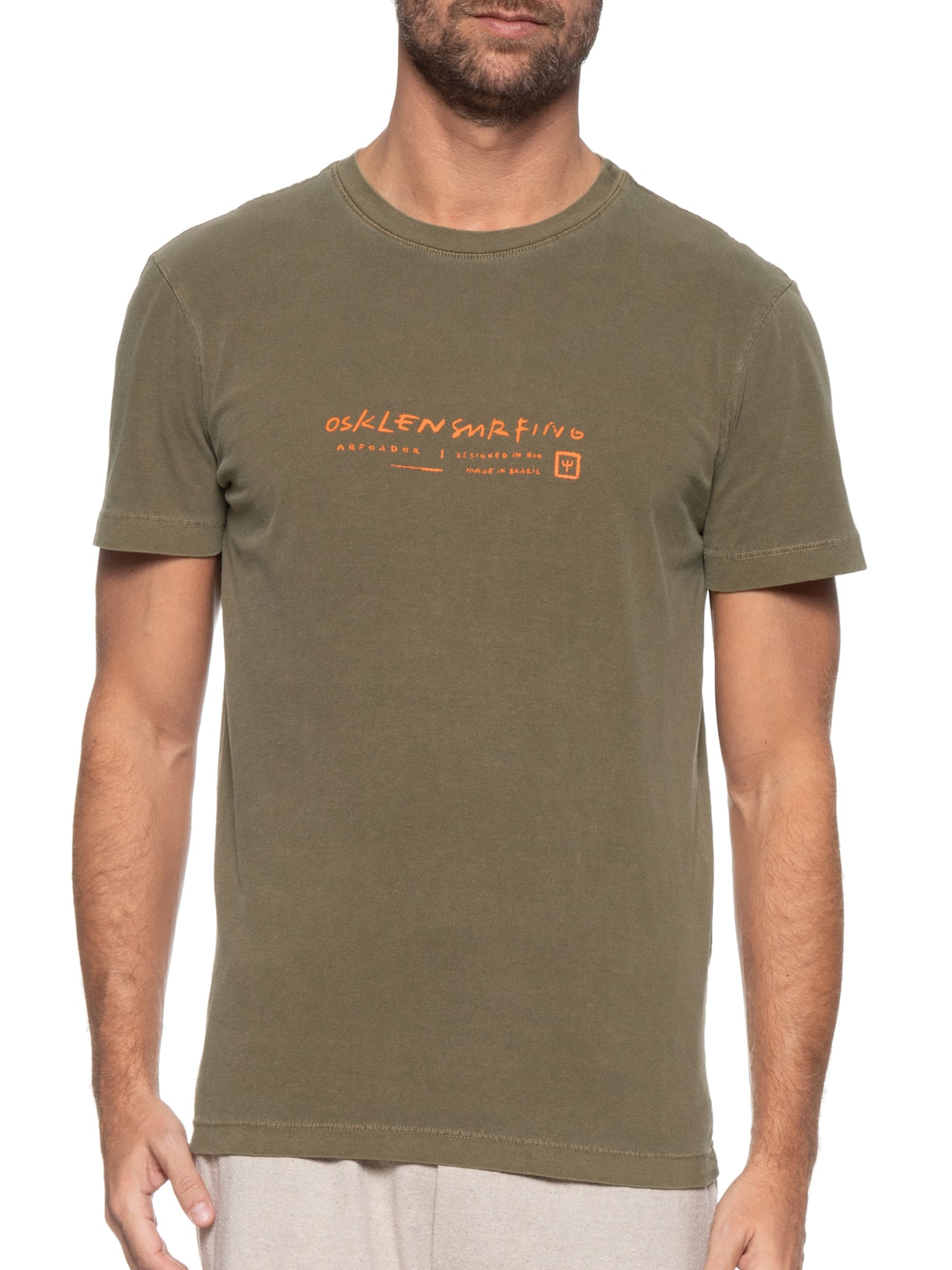 Camiseta Masculina Stone Surfing Marrom Osklen