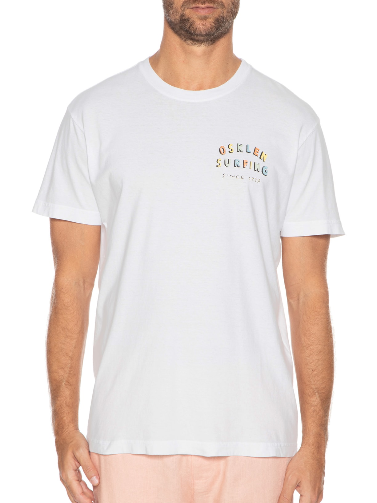 Camiseta Masculina Stone Surfing Pencil Branco Osklen