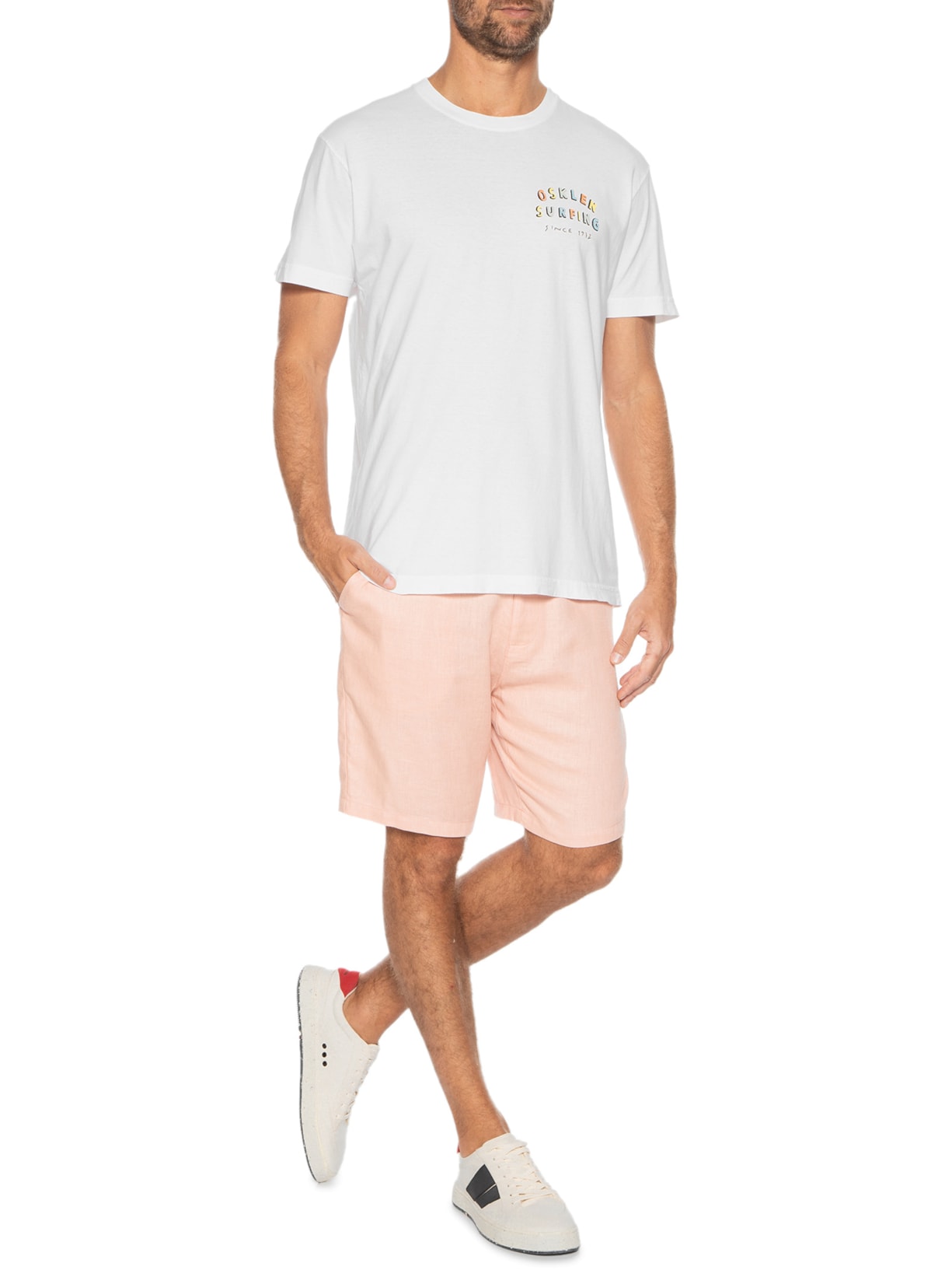 Camiseta Masculina Stone Surfing Pencil Branco Osklen