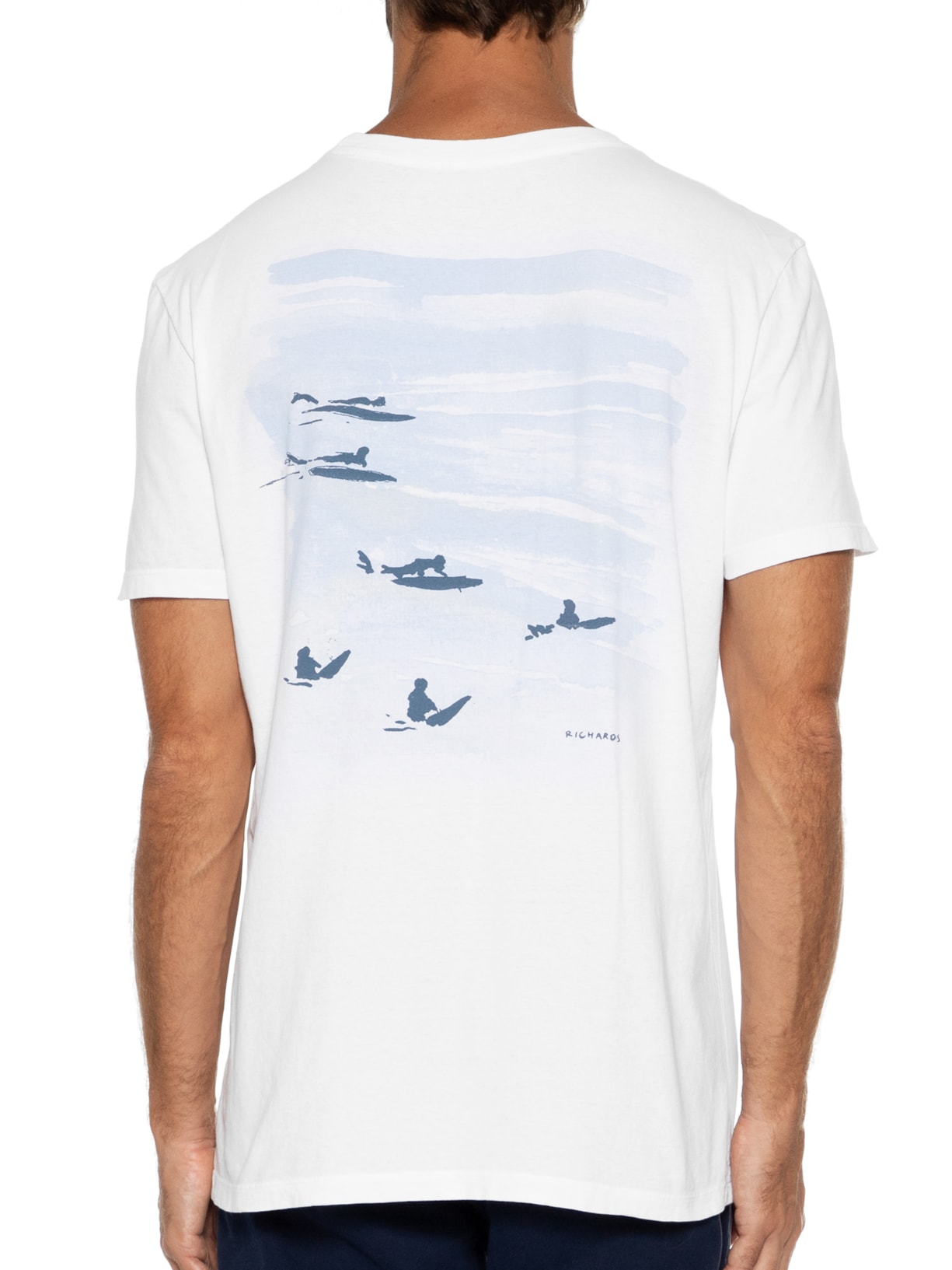 Camiseta Masculina Stone Surfistas Branco Richards