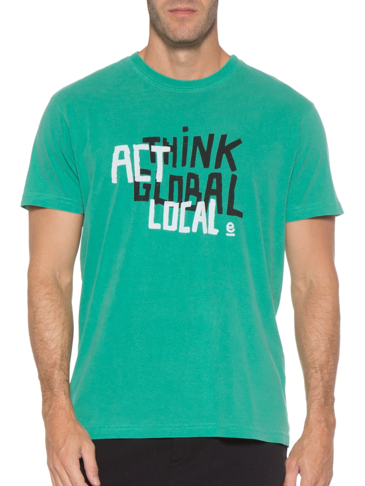 Camiseta Masculina Stone Think Global Verde Osklen