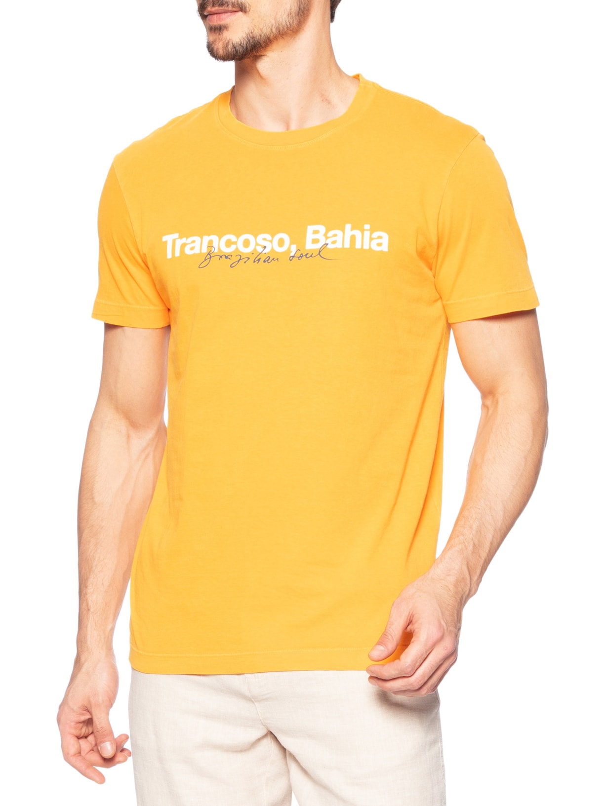 Camiseta Masculina Stone Trancoso Amarelo Osklen