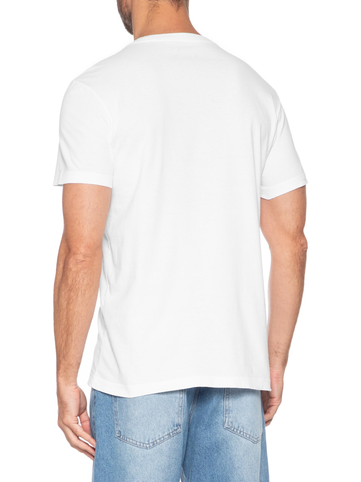 Camiseta Masculina Stone Tridente Brush Branco Osklen