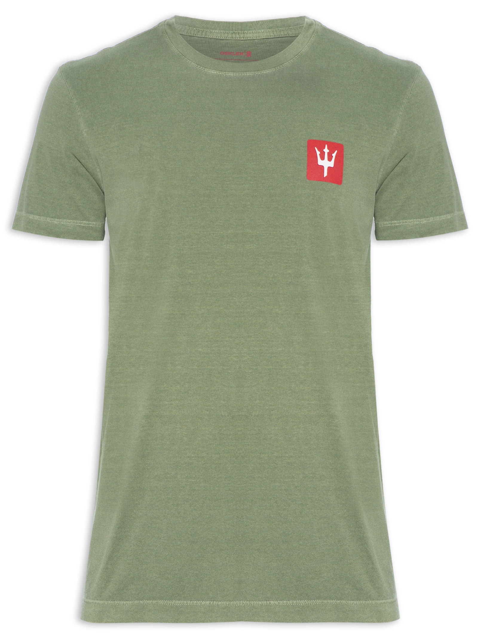 T-shirt Masculina Stone Tridente Clássico - Osklen - Verde
