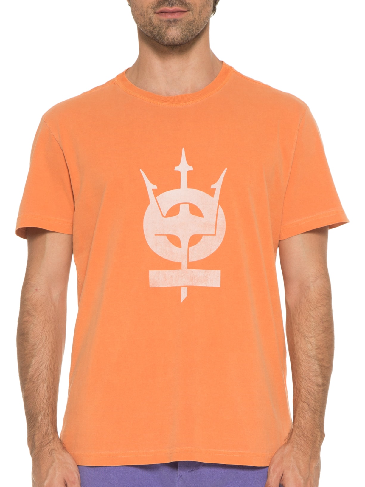 Camiseta Masculina Stone Tridente Oceans Laranja Osklen