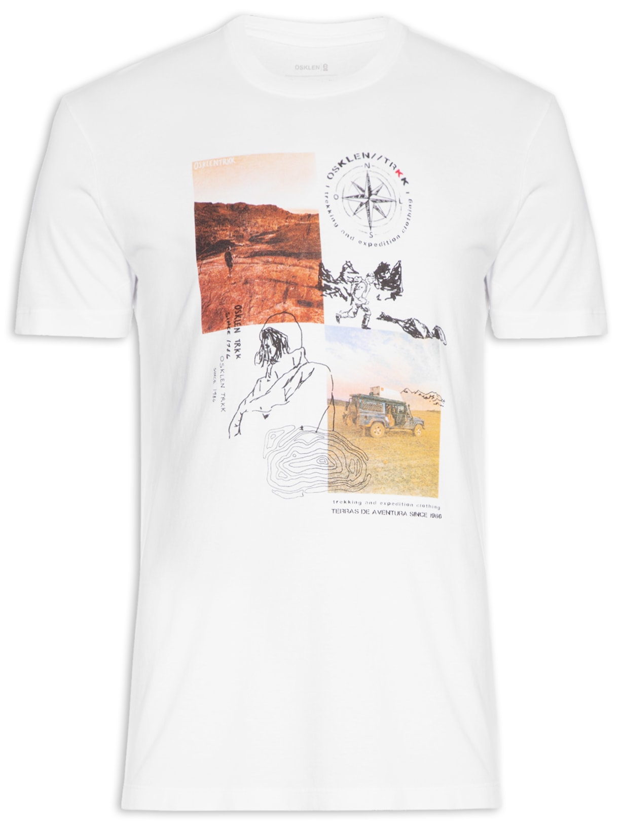 Camiseta Masculina Stone Trkk On The Road - Branco