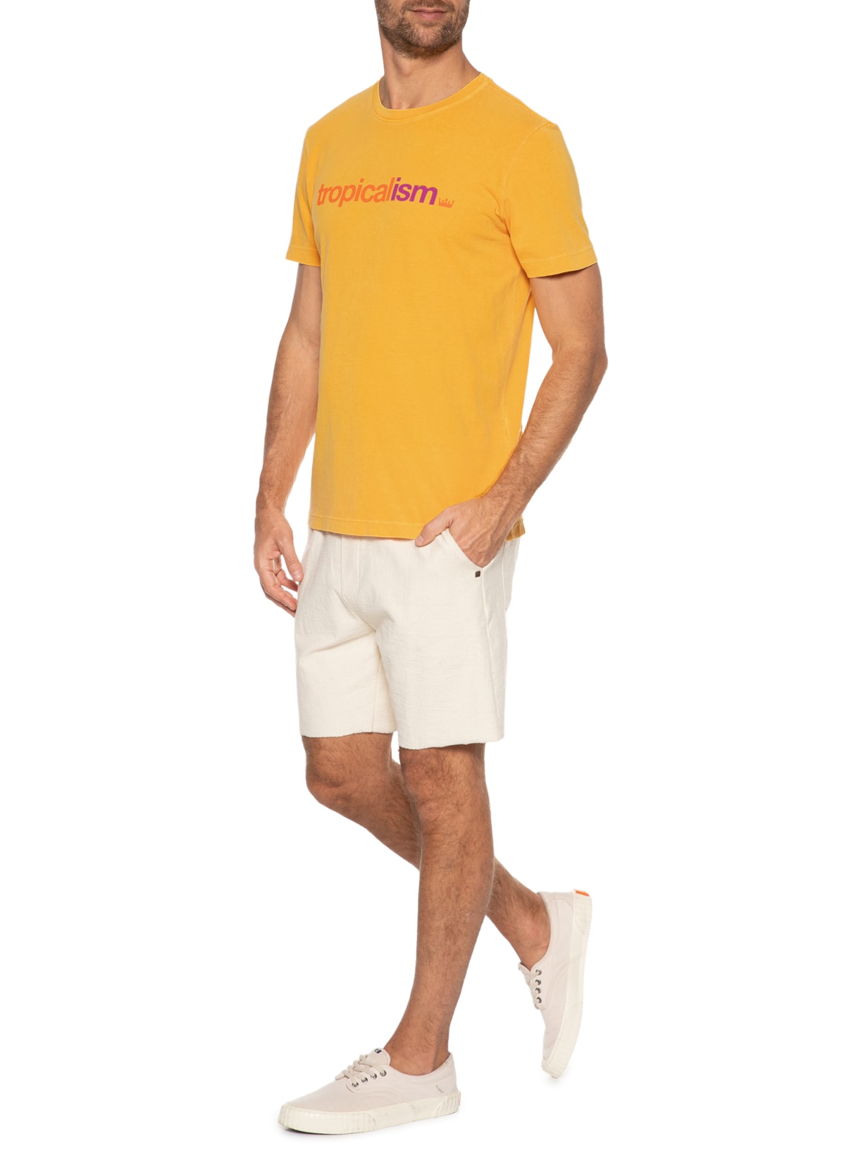 Camiseta Masculina Stone Tropicalism Amarelo Osklen