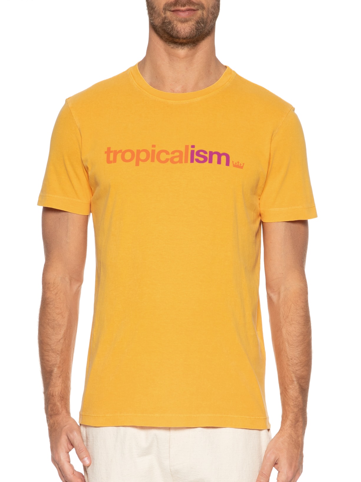 Camiseta Masculina Stone Tropicalism Amarelo Osklen