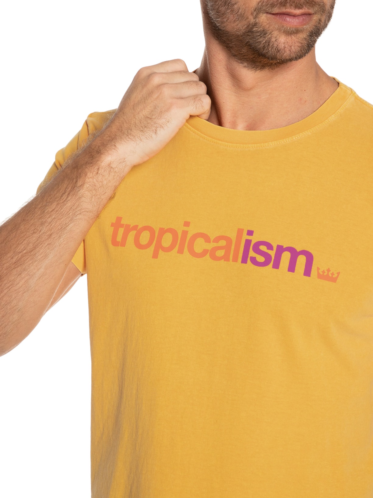 Camiseta Masculina Stone Tropicalism Amarelo Osklen
