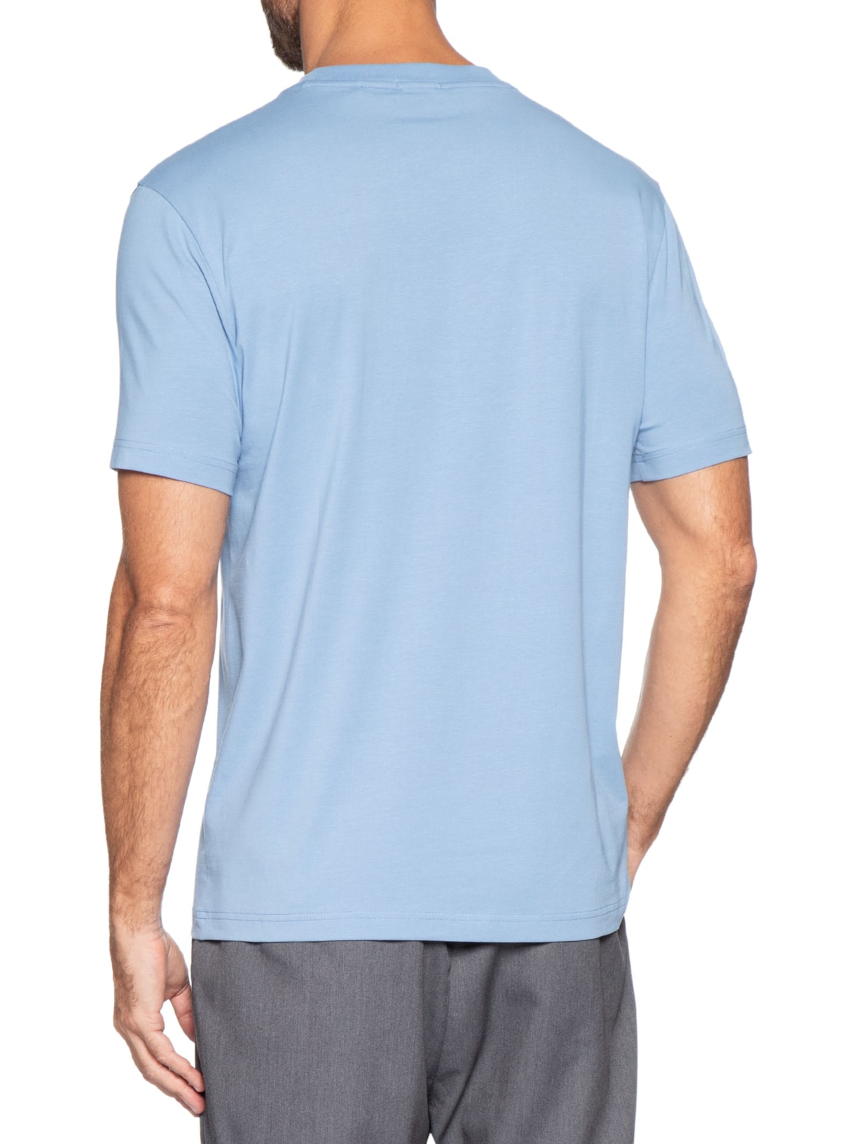 Camiseta Masculina Stretch Cotton Crew Neck Tee Azul Boss