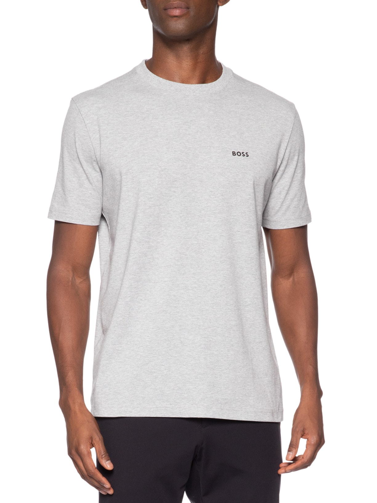 Camiseta Masculina Stretch Cotton Crew Neck Tee – Cinza Boss