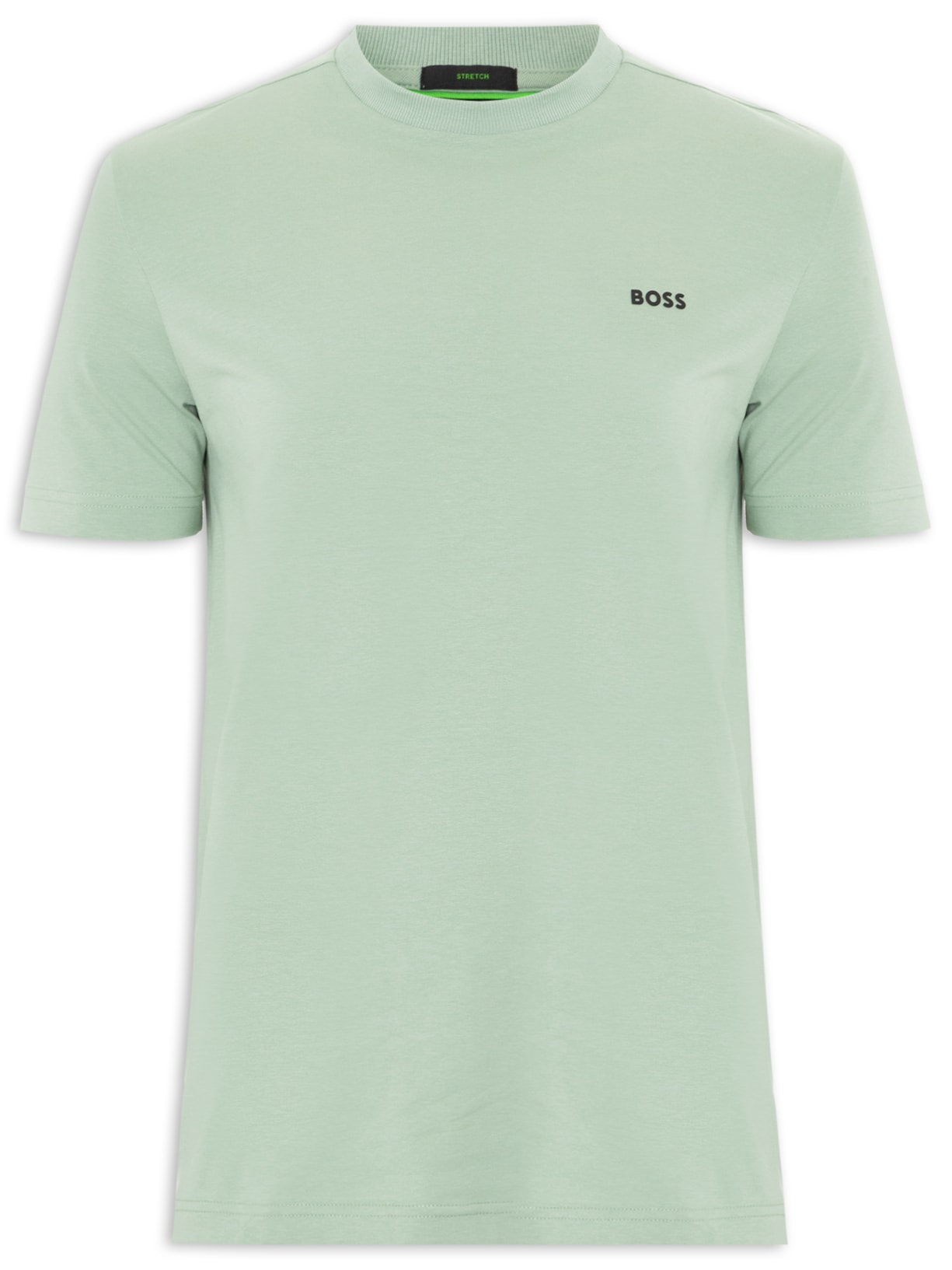Camiseta Masculina Stretch Cotton Crew Neck Tee – Verde Boss