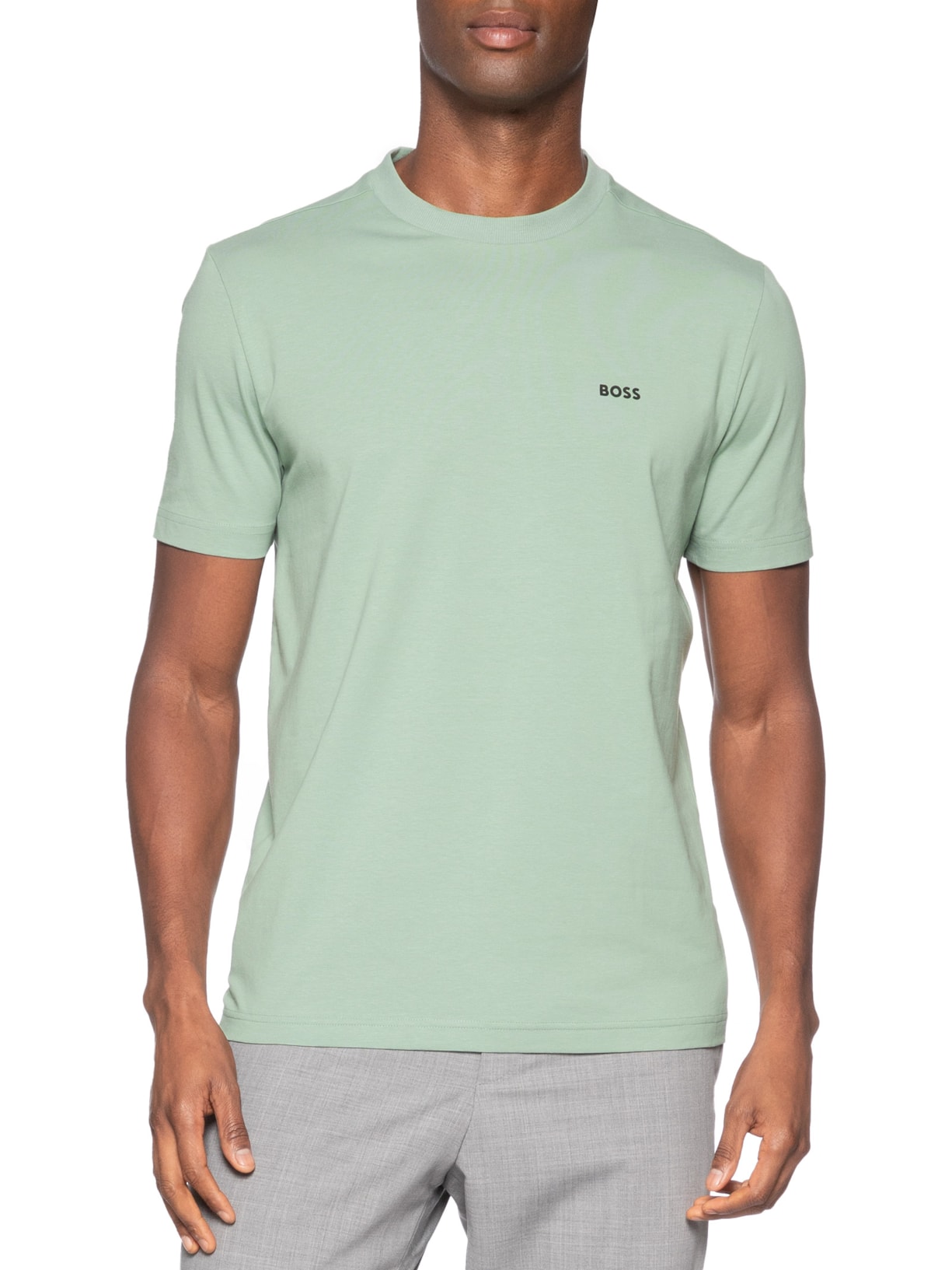 Camiseta Masculina Stretch Cotton Crew Neck Tee – Verde Boss