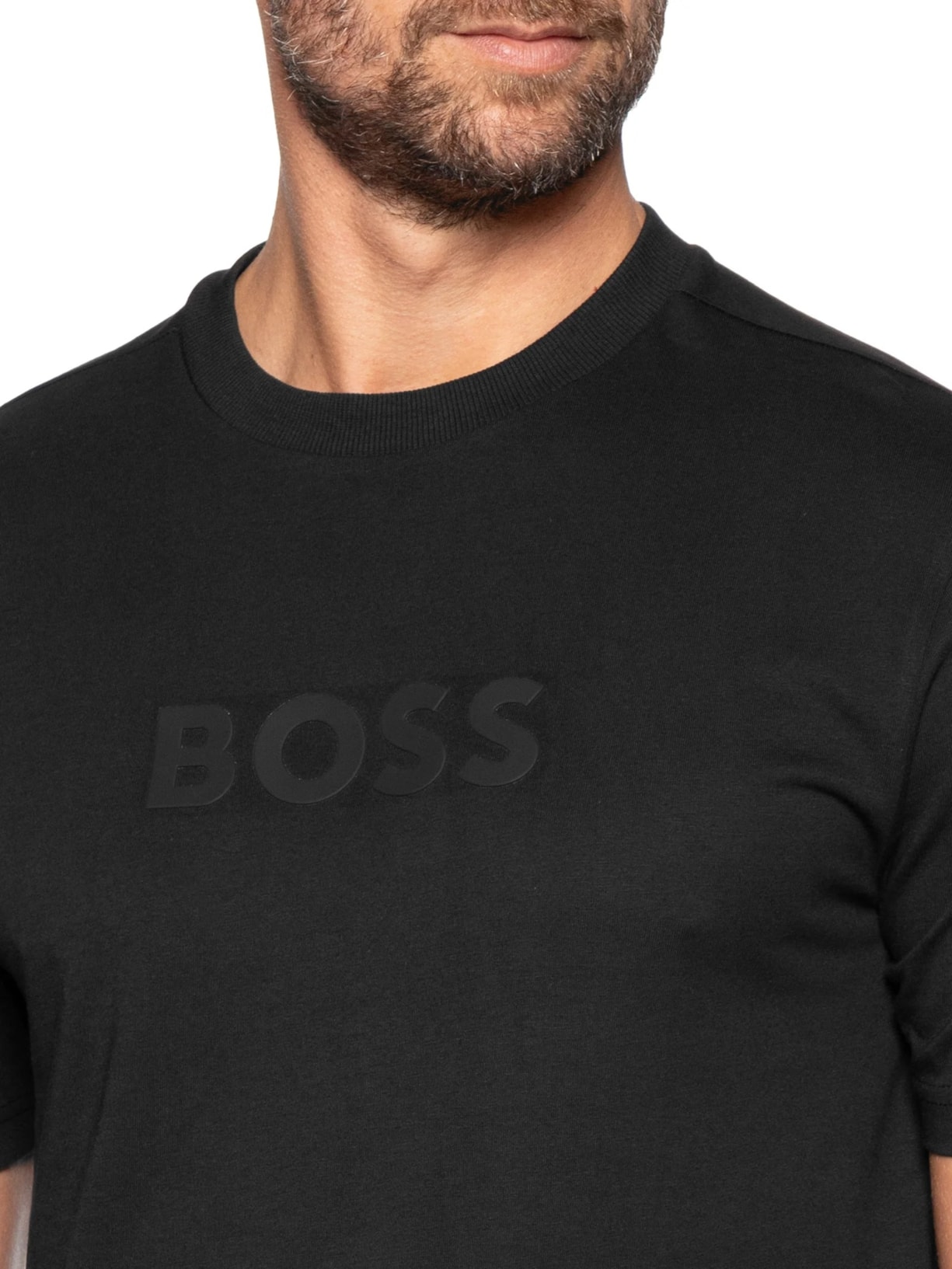 Camiseta Masculina Stretch Cotton Slim Fit Philix Goc Preto Boss