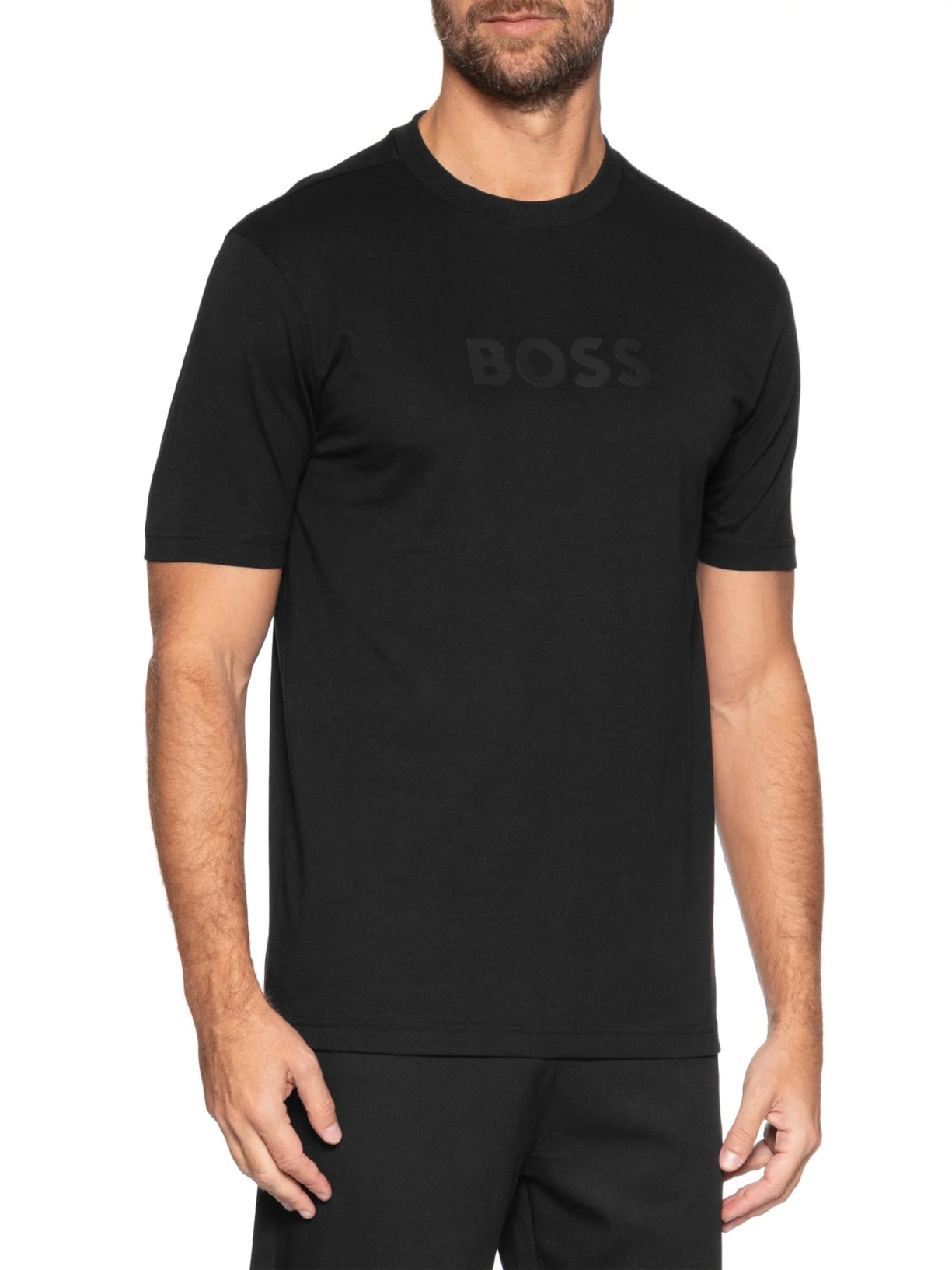 Camiseta Masculina Stretch Cotton Slim Fit Philix Goc Preto Boss