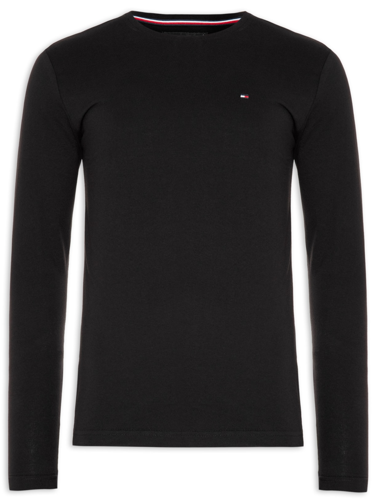 Camiseta Masculina Stretch Slim Fit Long Sleeve - Preto