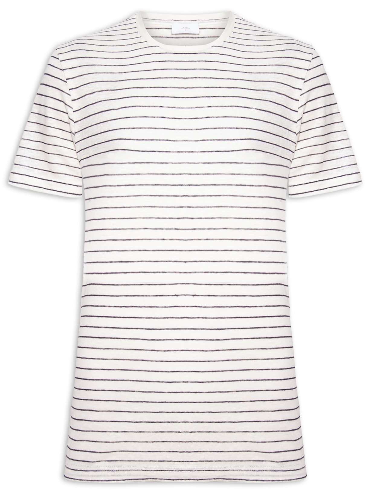 Camiseta Masculina Stripe Linen - Off White