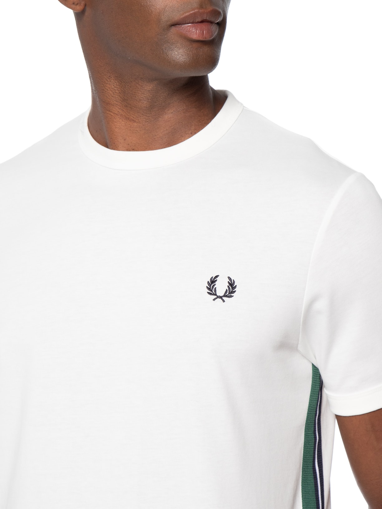 Camiseta Masculina Stripe Tape Branco Fred Perry