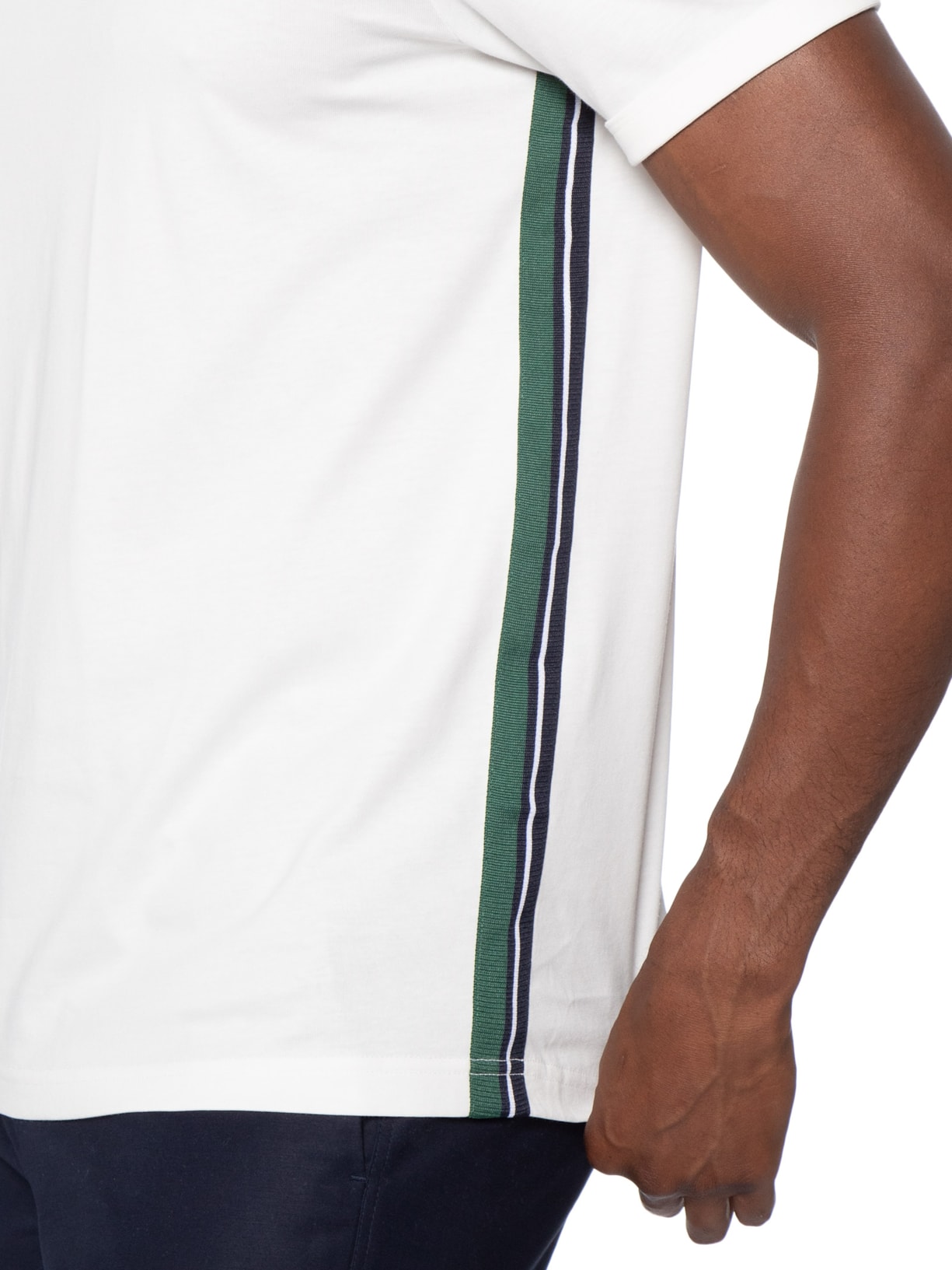 Camiseta Masculina Stripe Tape Branco Fred Perry