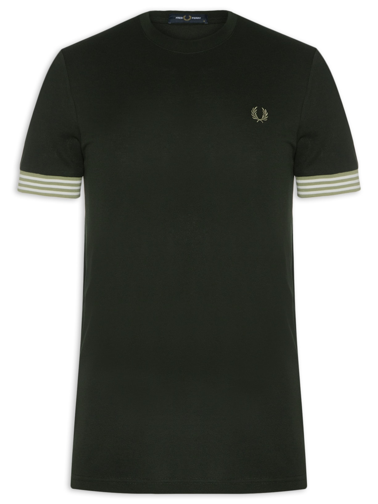 Camiseta Masculina Striped Cuff T-Shirt - Verde