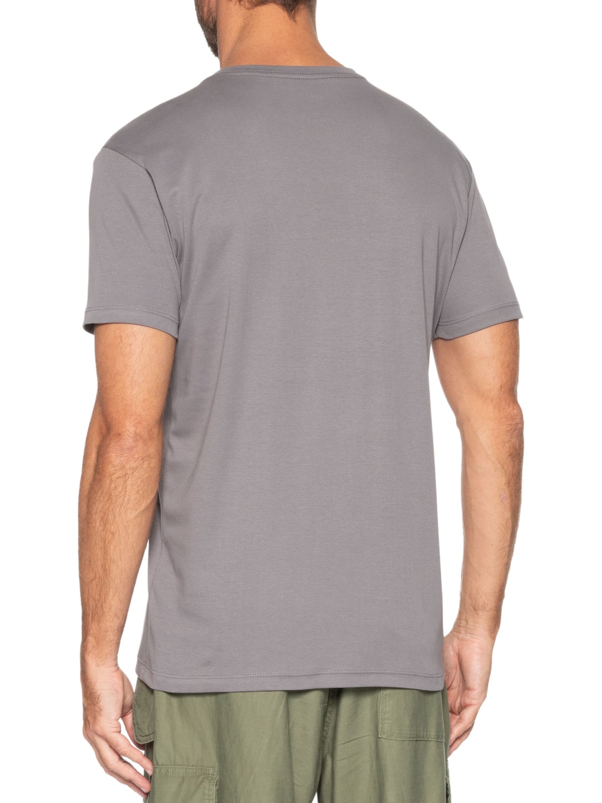 Camiseta Masculina Suedine Egípcio Cinza Pineapple