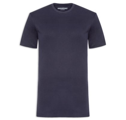 Camiseta Masculina Suedine Pima Gola Careca Manga Curta - Azul