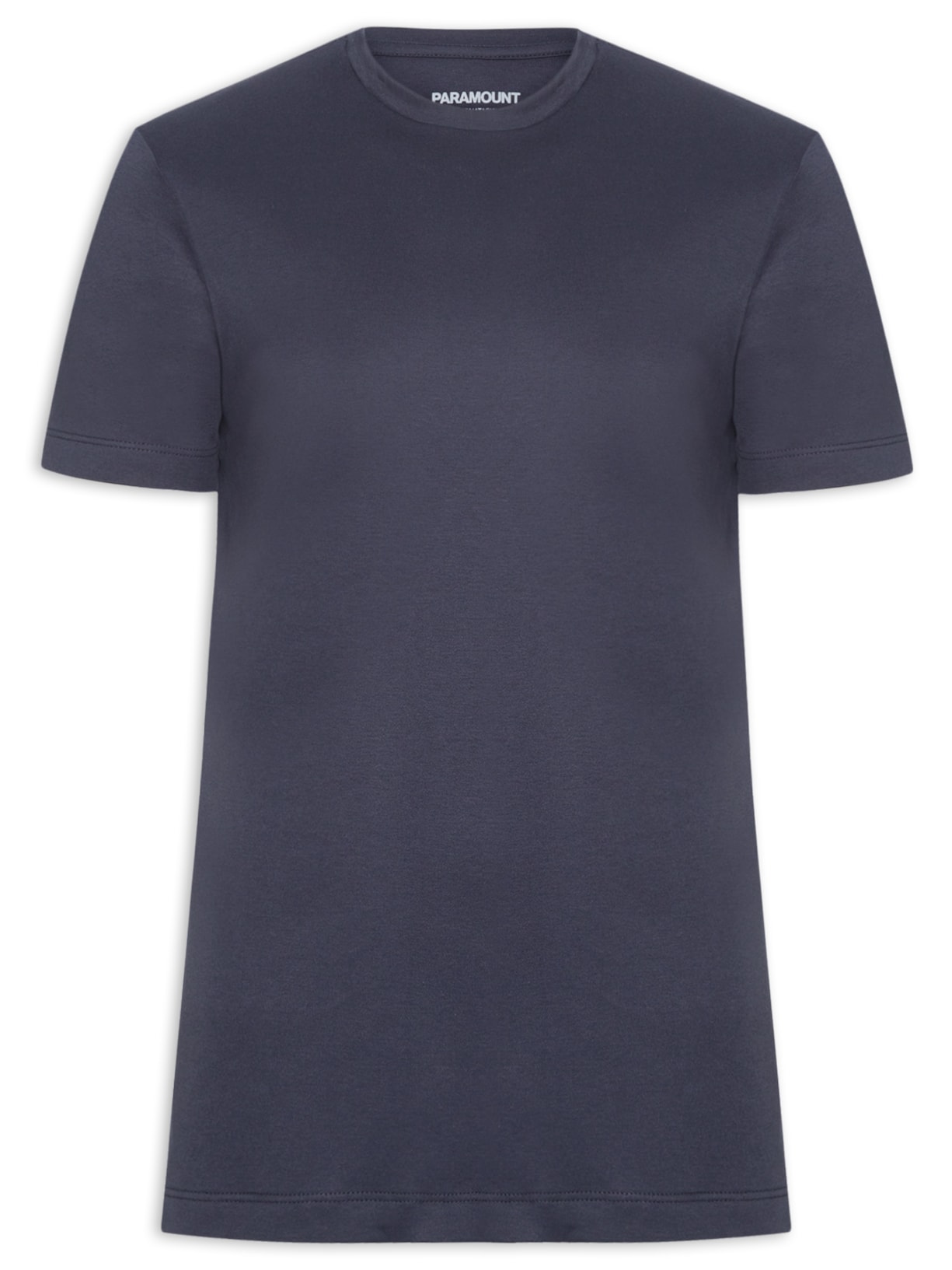 Camiseta Masculina Suedine Pima Gola Careca Manga Curta Azul Paramount Alfaiataria