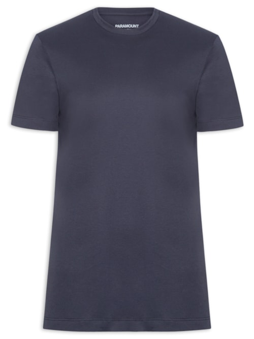 Camiseta Masculina Suedine Pima Gola Careca Manga Curta - Azul