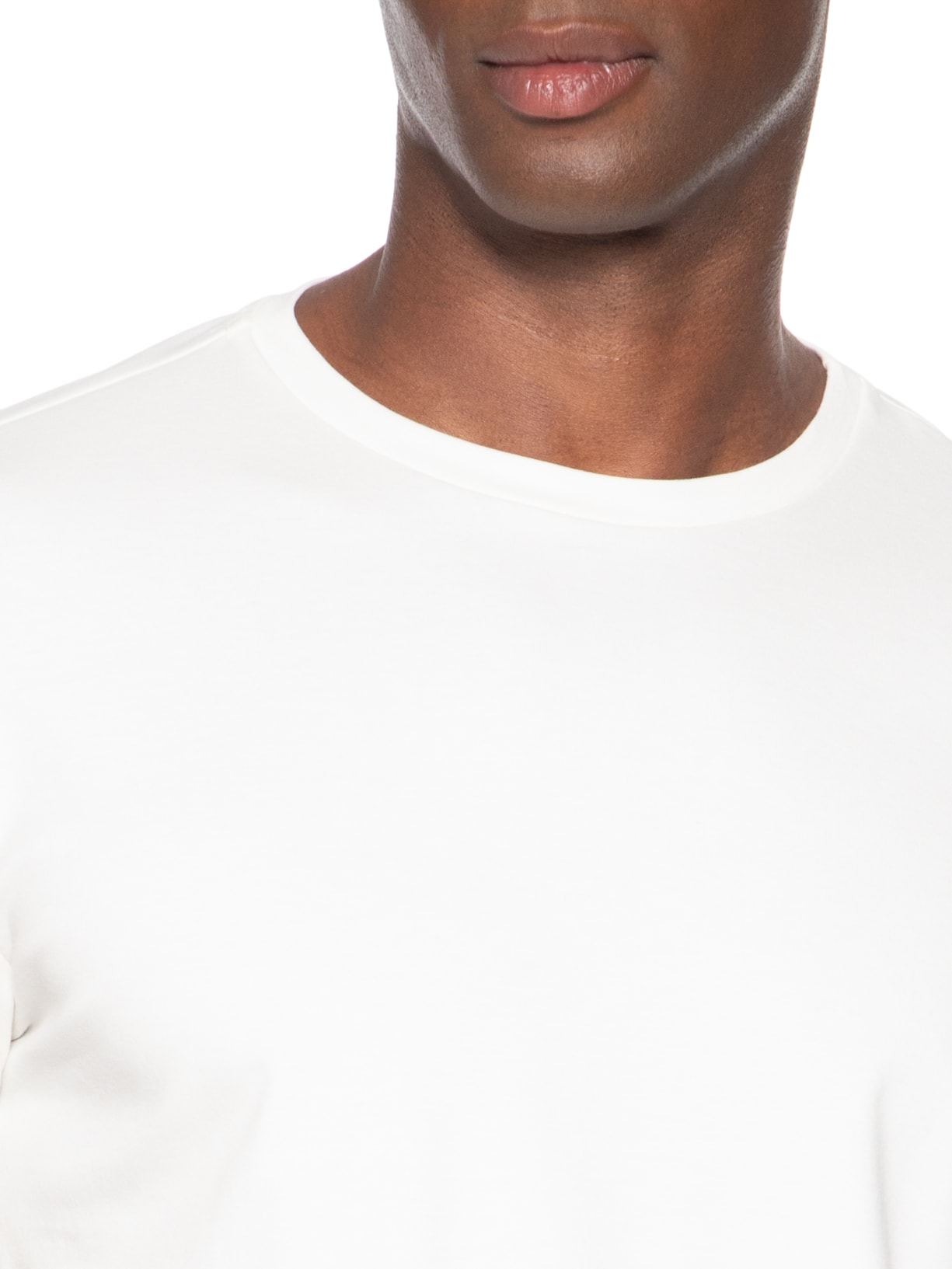 Camiseta Masculina Suedine Pima Gola Careca Manga Curta Branco Paramount Alfaiataria