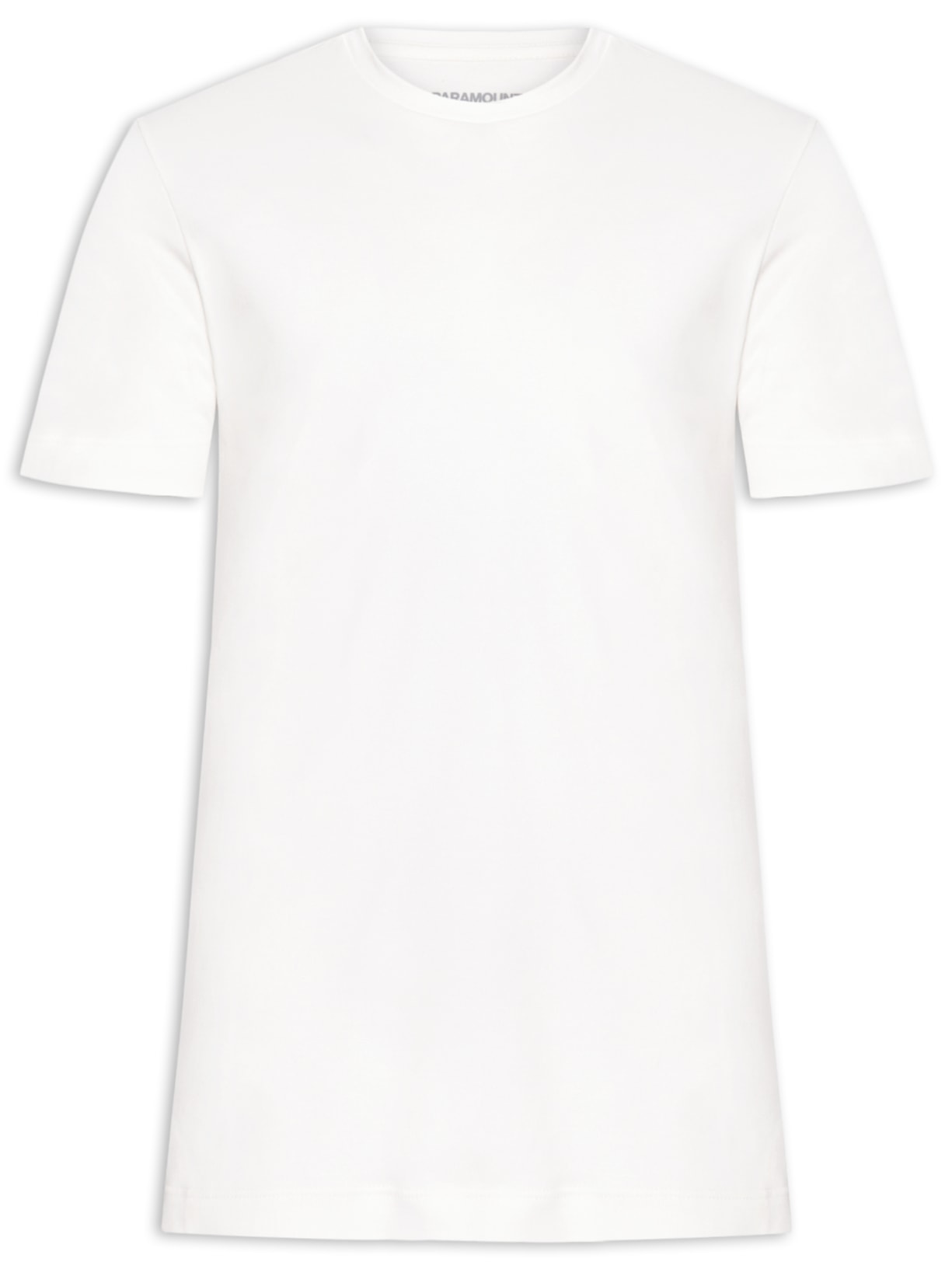 Camiseta Masculina Suedine Pima Gola Careca Manga Curta Branco Paramount Alfaiataria