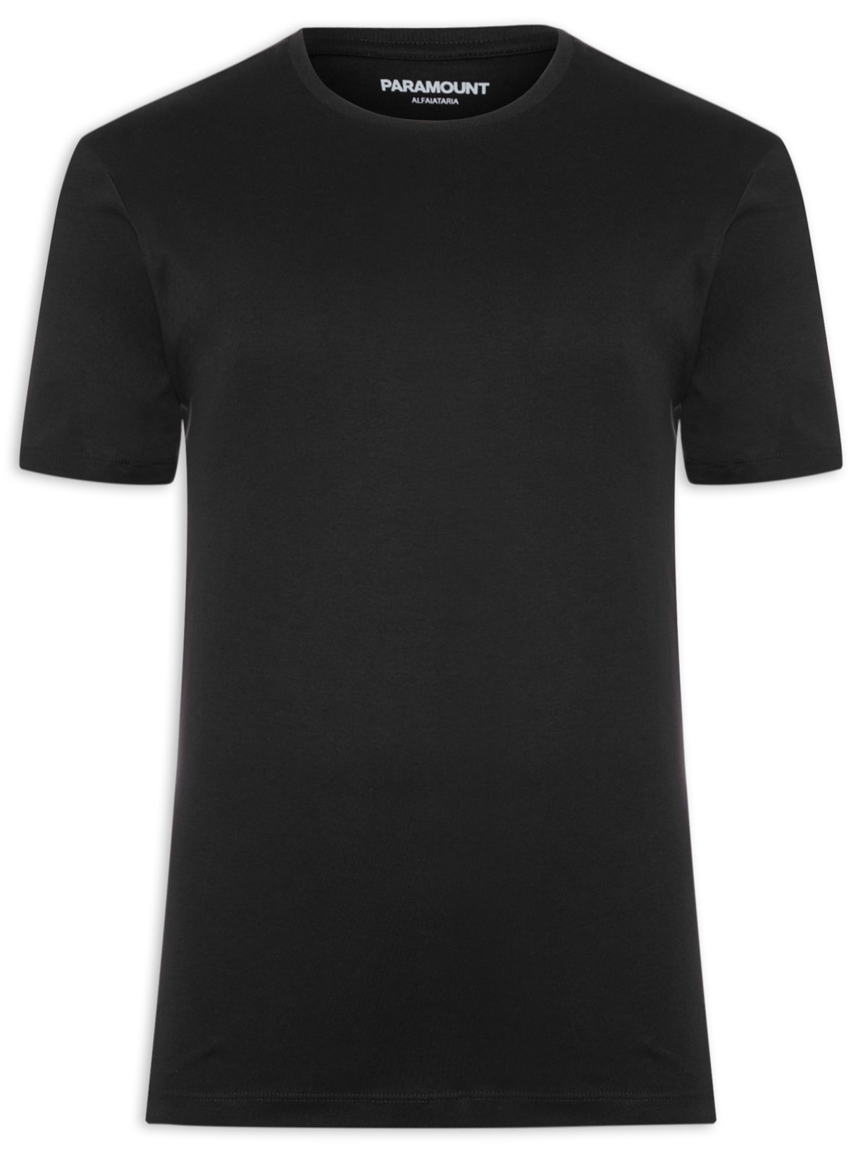 Camiseta Masculina Suedine Pima Gola Careca Manga Curta Preto Paramount Alfaiataria