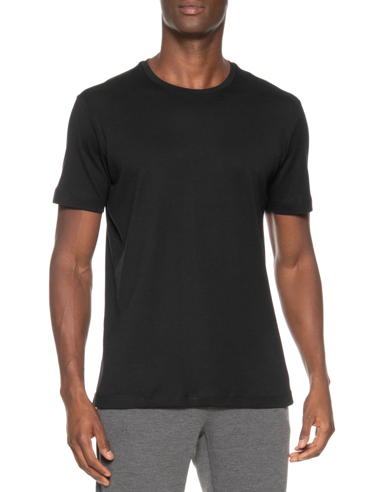 Camiseta Masculina Suedine Pima Gola Careca Manga Curta Preto Paramount Alfaiataria