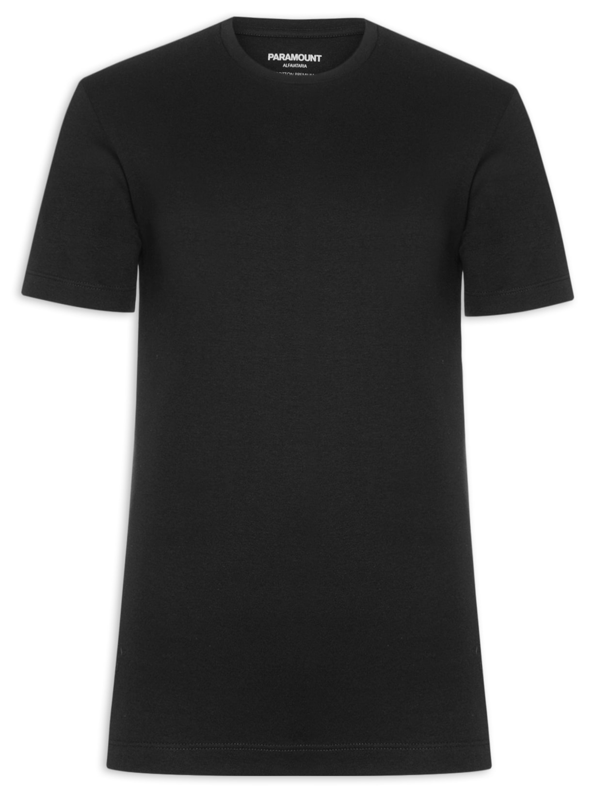 Camiseta Masculina Suedine Pima Gola Careca Manga Curta - Preto
