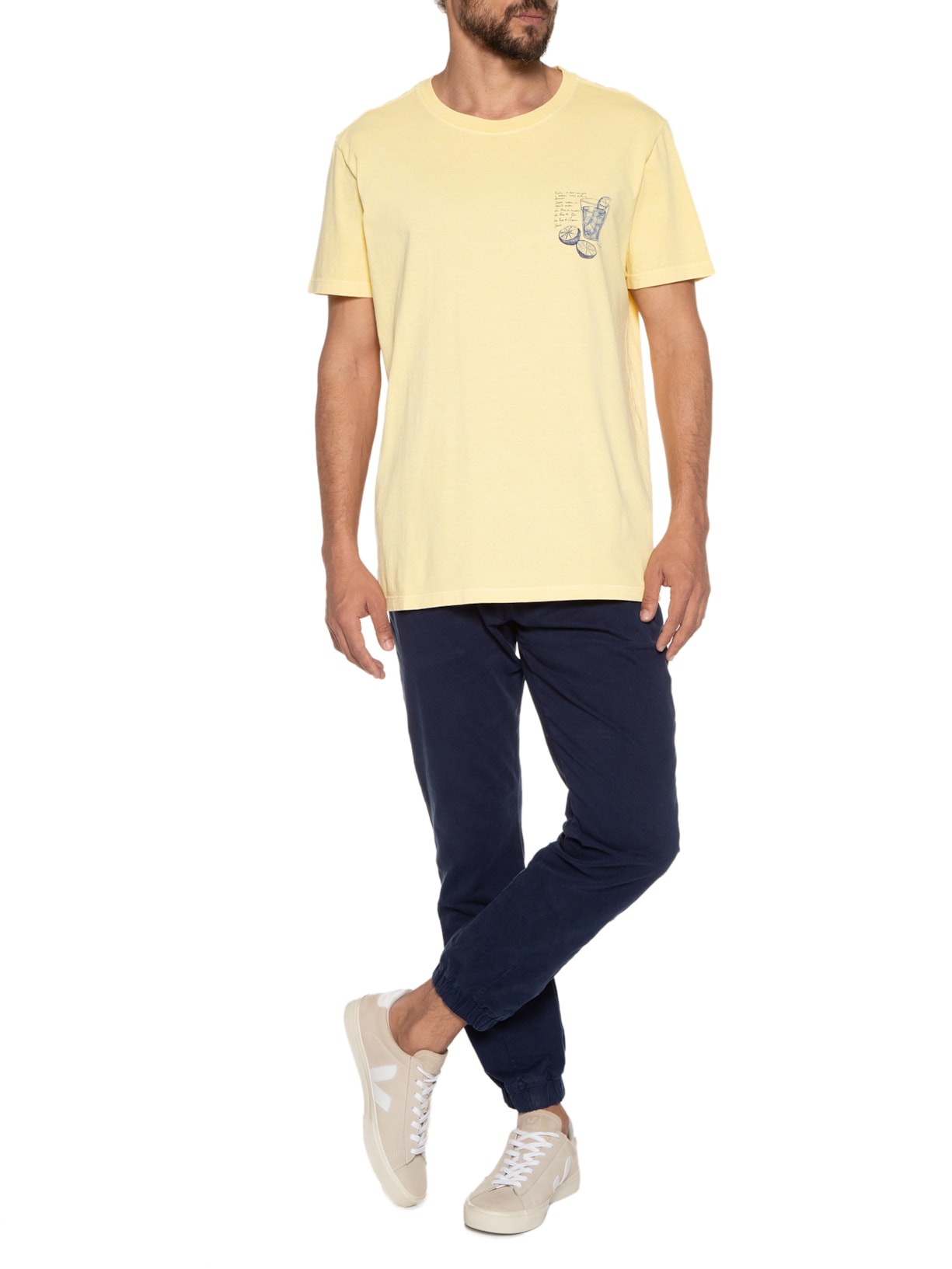 Camiseta Masculina Summer Drinks Amarelo Richards