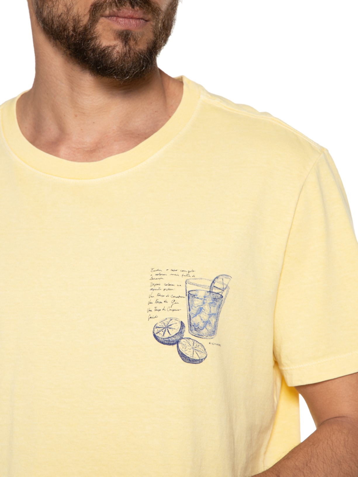 Camiseta Masculina Summer Drinks Amarelo Richards