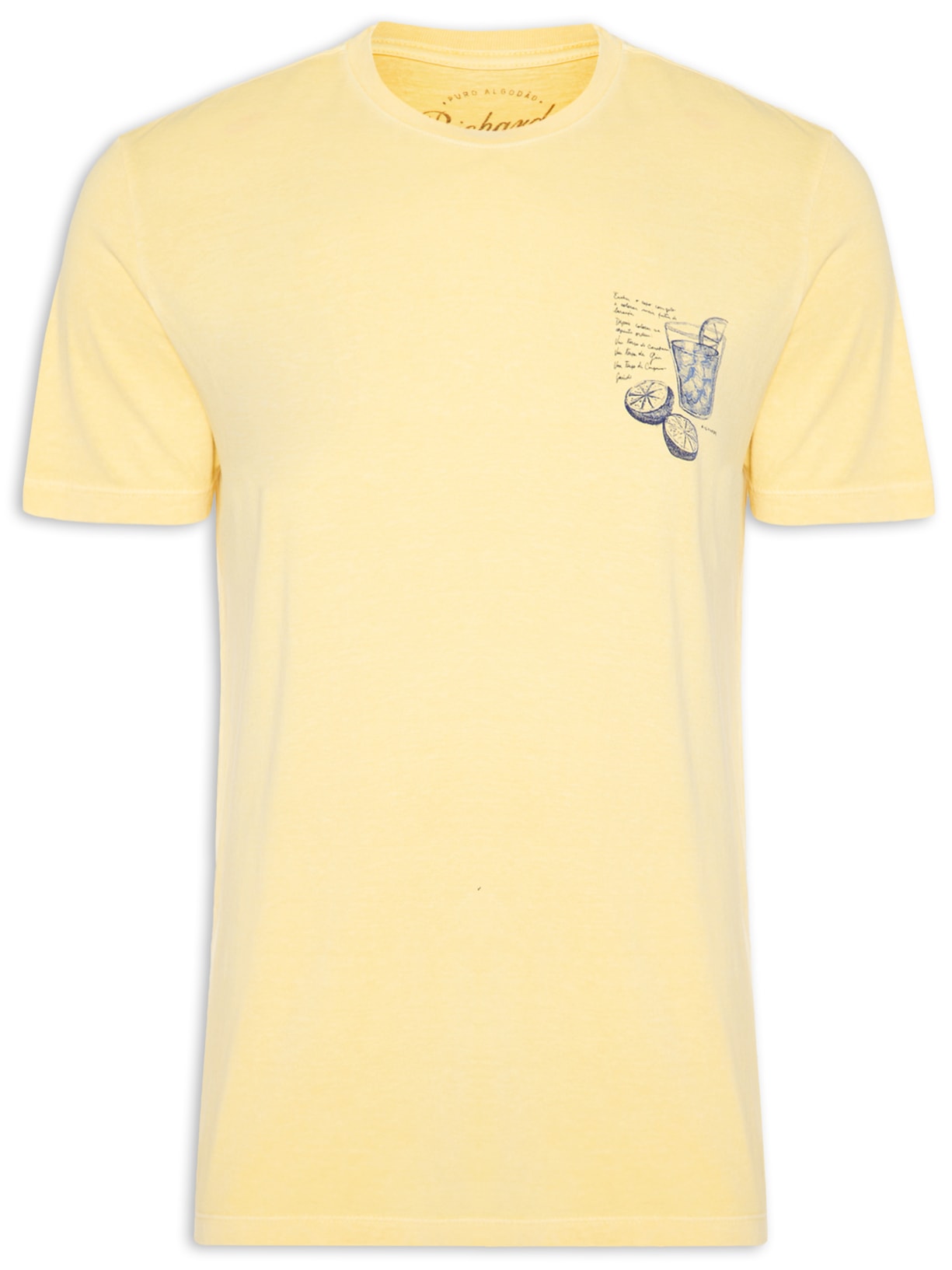 Camiseta Masculina Summer Drinks Amarelo Richards