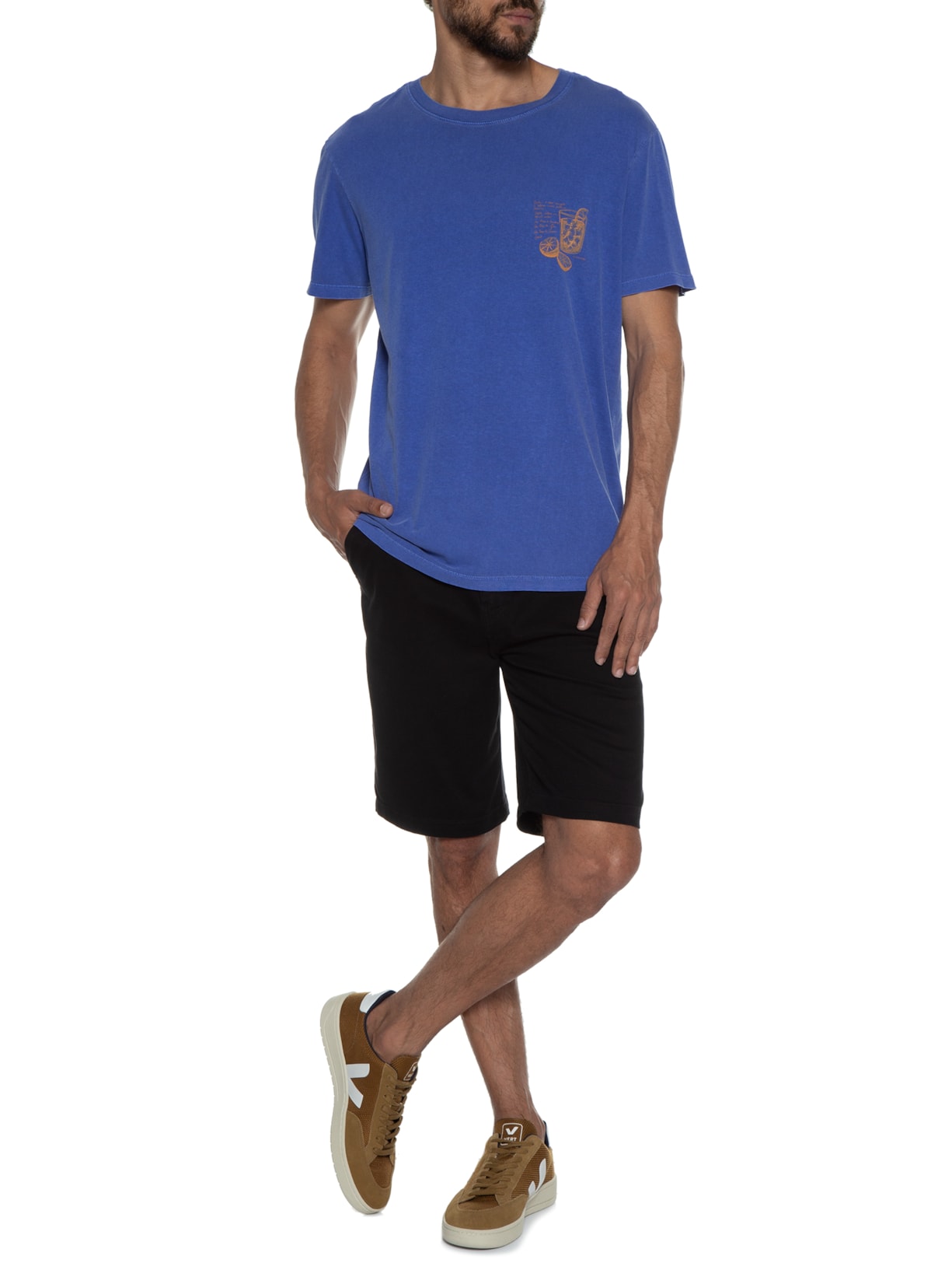 Camiseta Masculina Summer Drinks Azul Richards