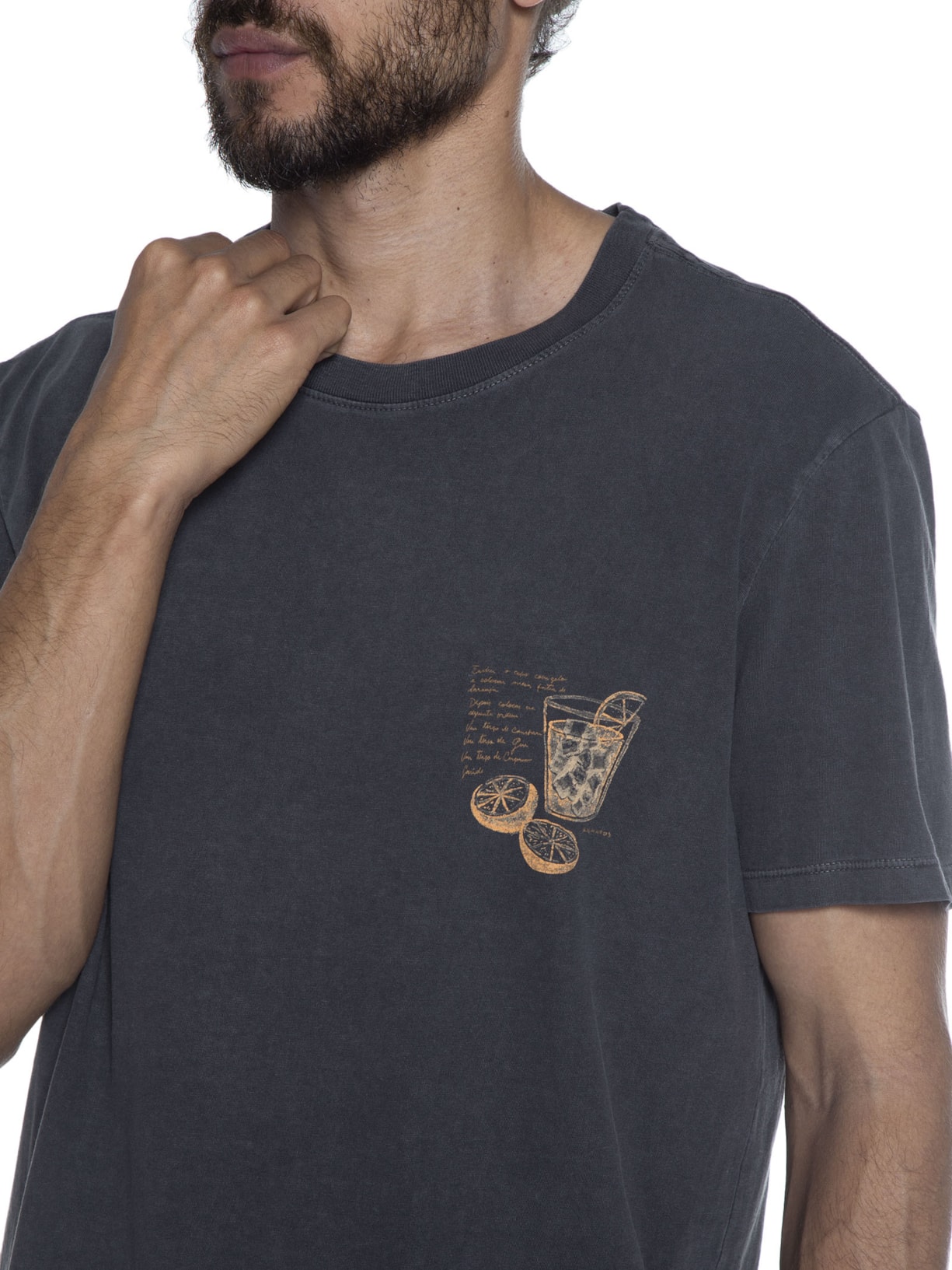 Camiseta Masculina Summer Drinks Cinza Richards