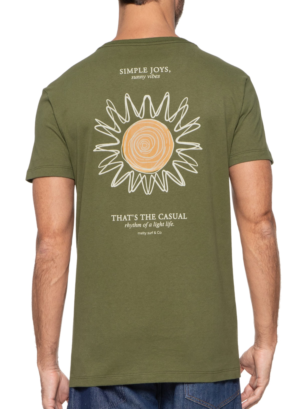 Camiseta Masculina Sunny Vibes Verde Melty Rj