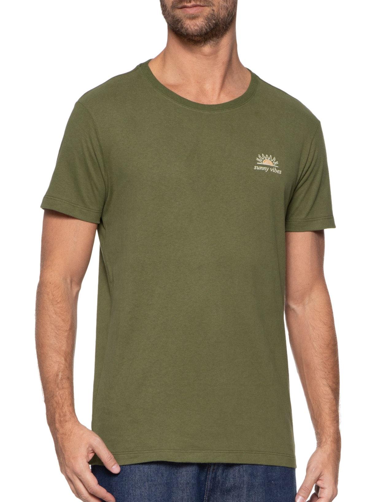 Camiseta Masculina Sunny Vibes Verde Melty Rj