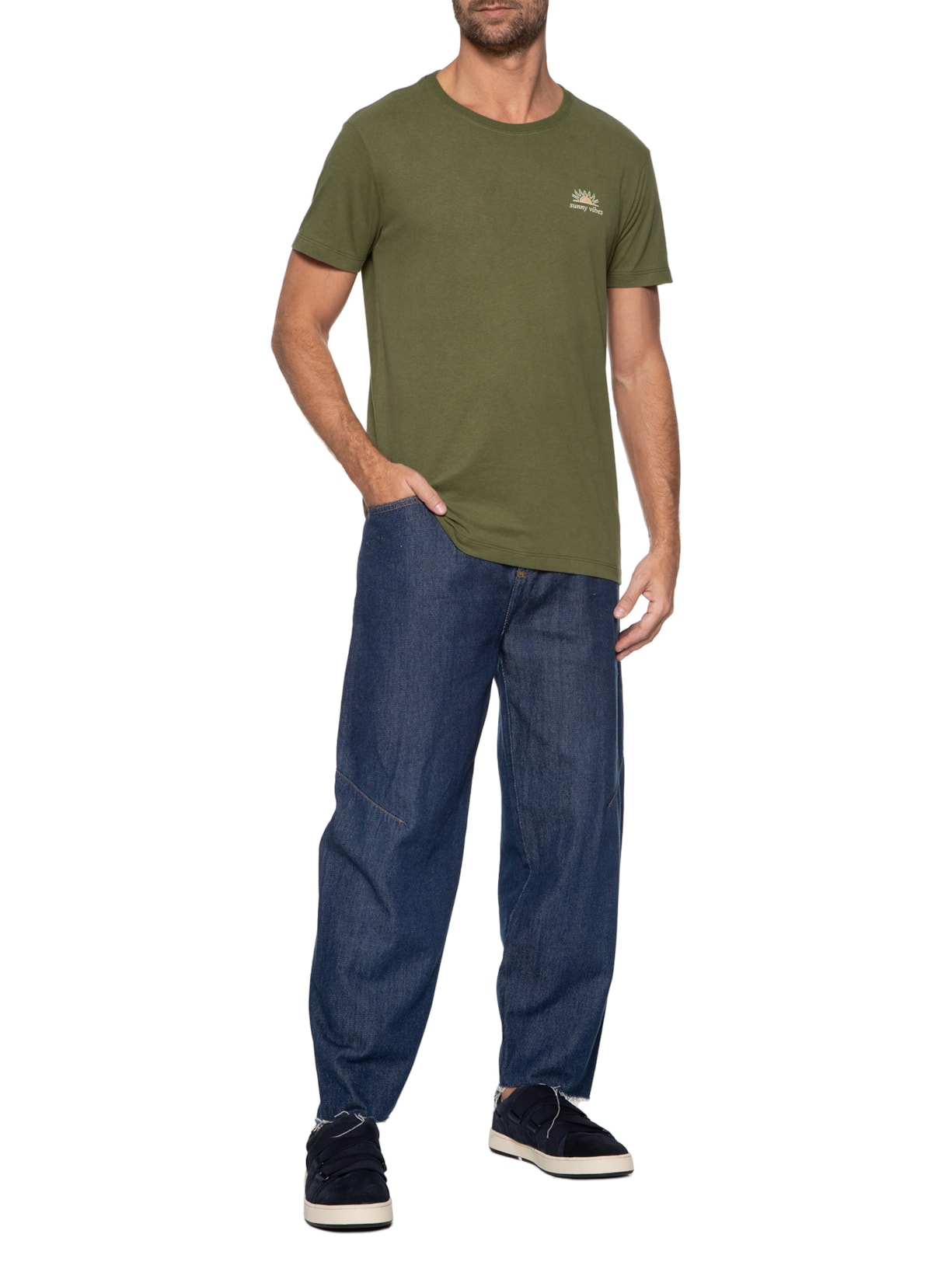 Camiseta Masculina Sunny Vibes Verde Melty Rj