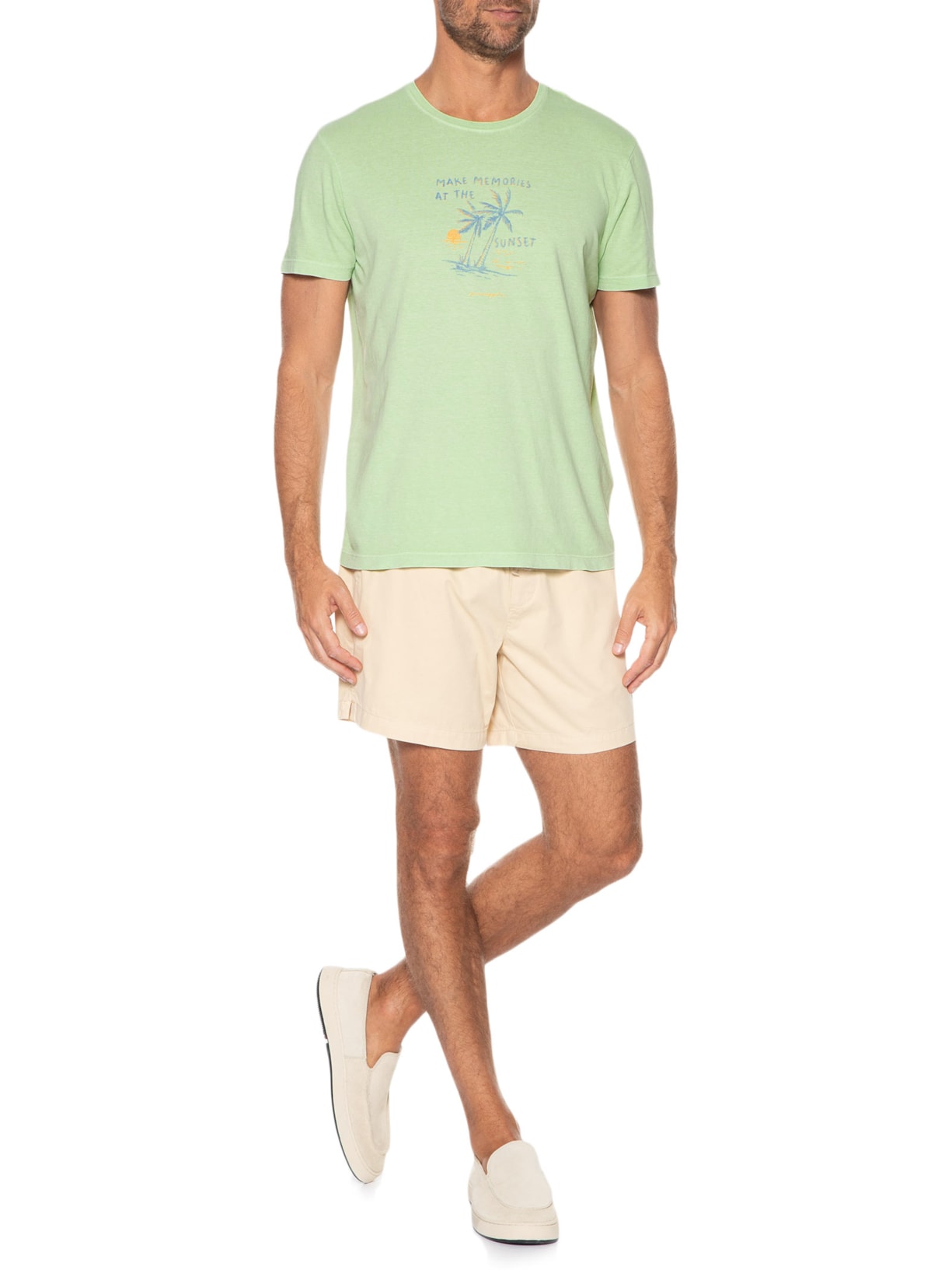 Camiseta Masculina Sunset Memories Verde Pineapple