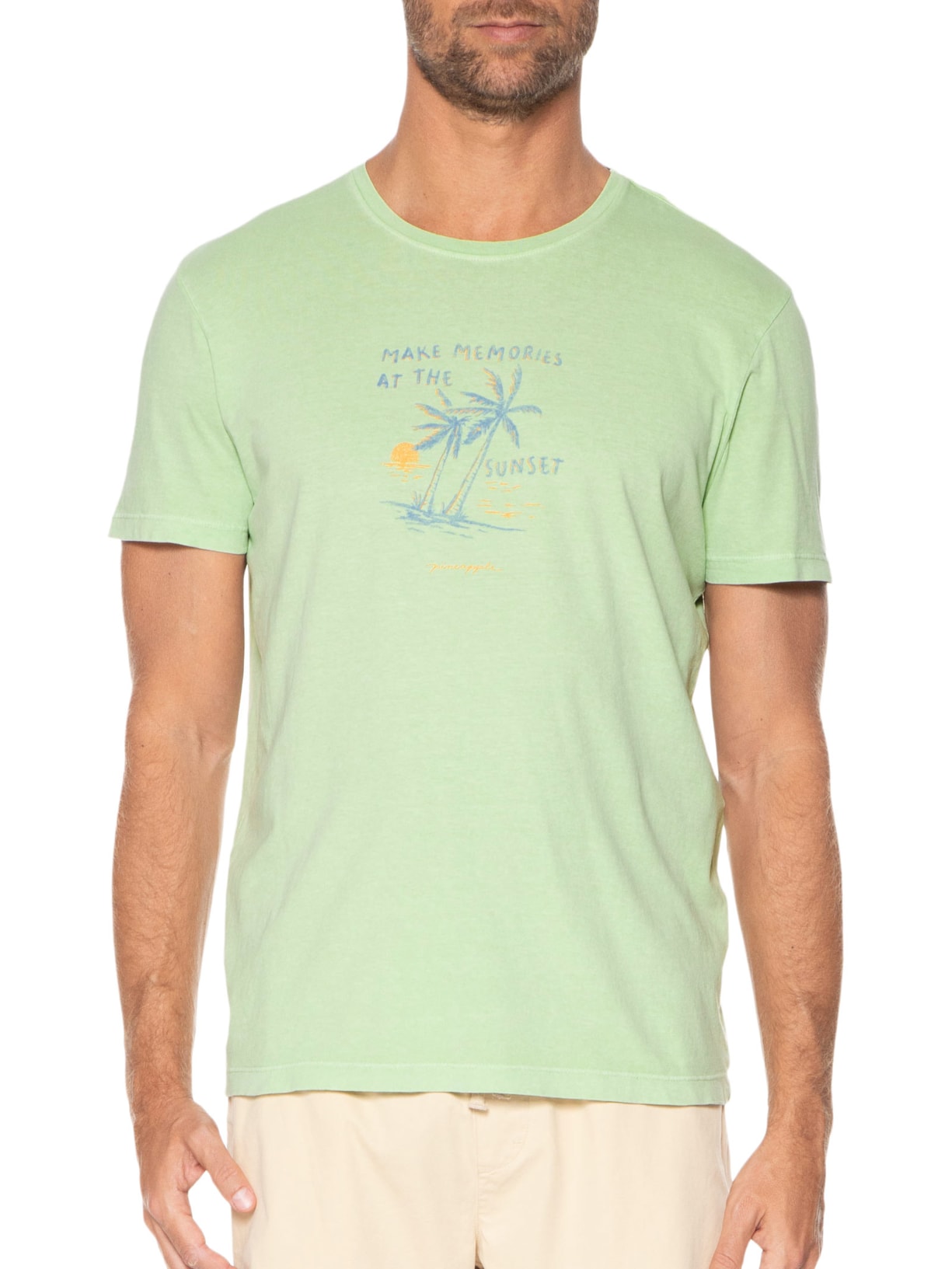 Camiseta Masculina Sunset Memories Verde Pineapple