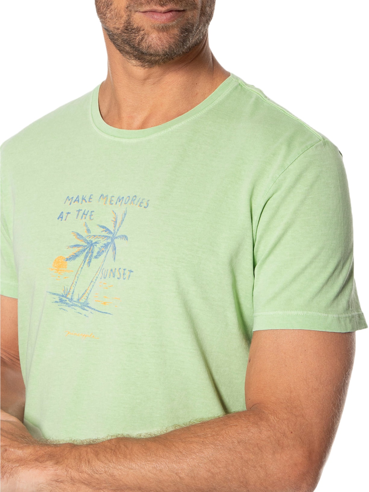 Camiseta Masculina Sunset Memories Verde Pineapple
