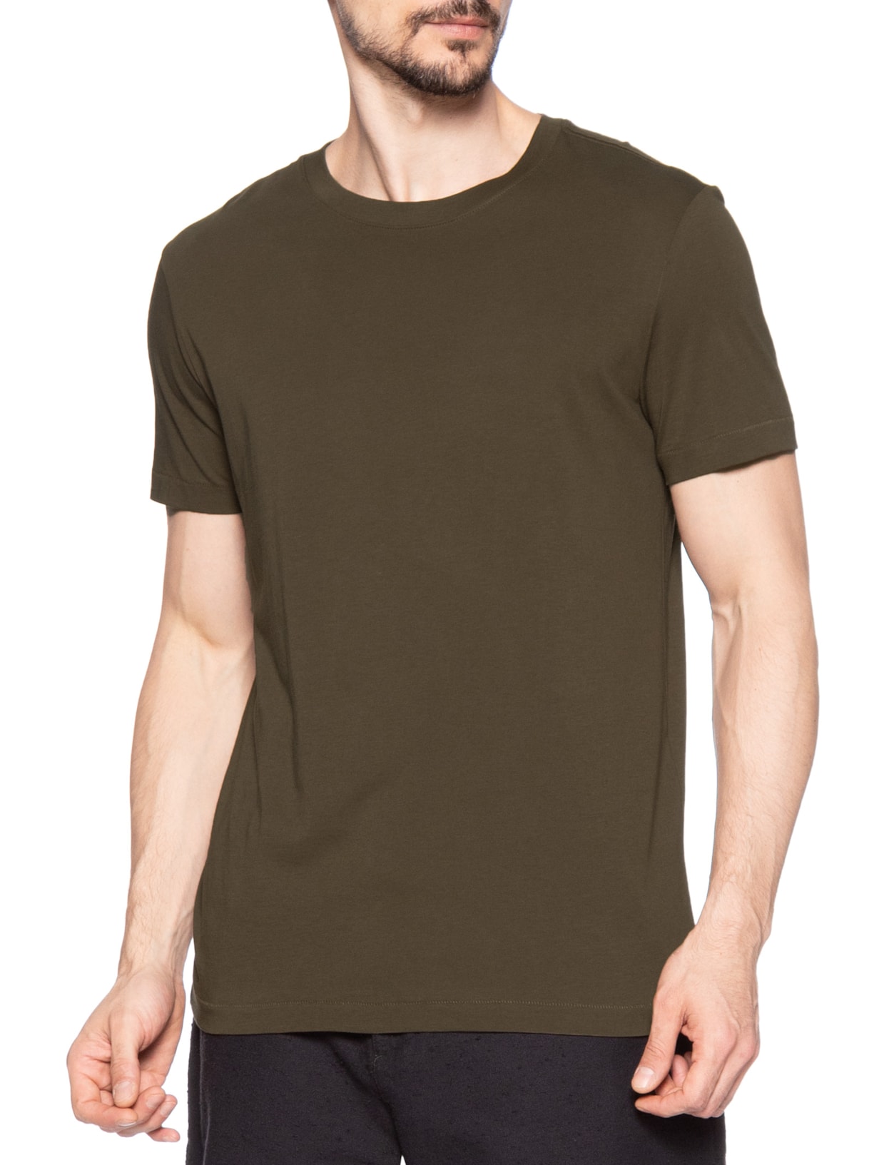 Camiseta Masculina Supersoft Color Manga Curta Marrom Osklen