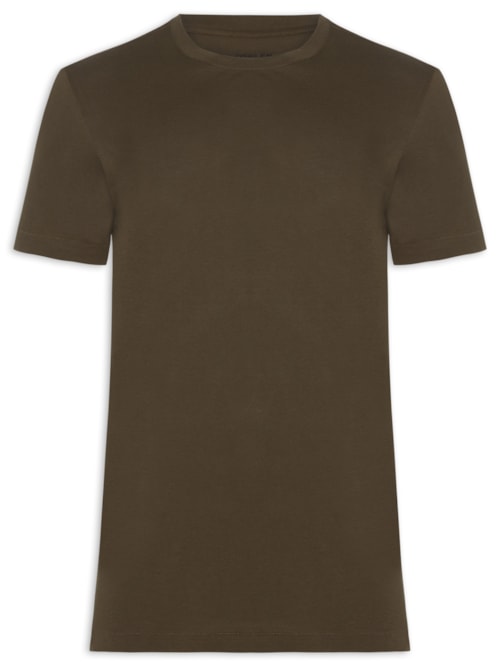 Camiseta Masculina Supersoft Color Manga Curta - Marrom