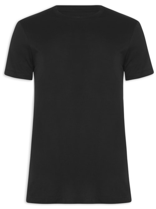Camiseta Masculina Supersoft Color Manga Curta - Preto
