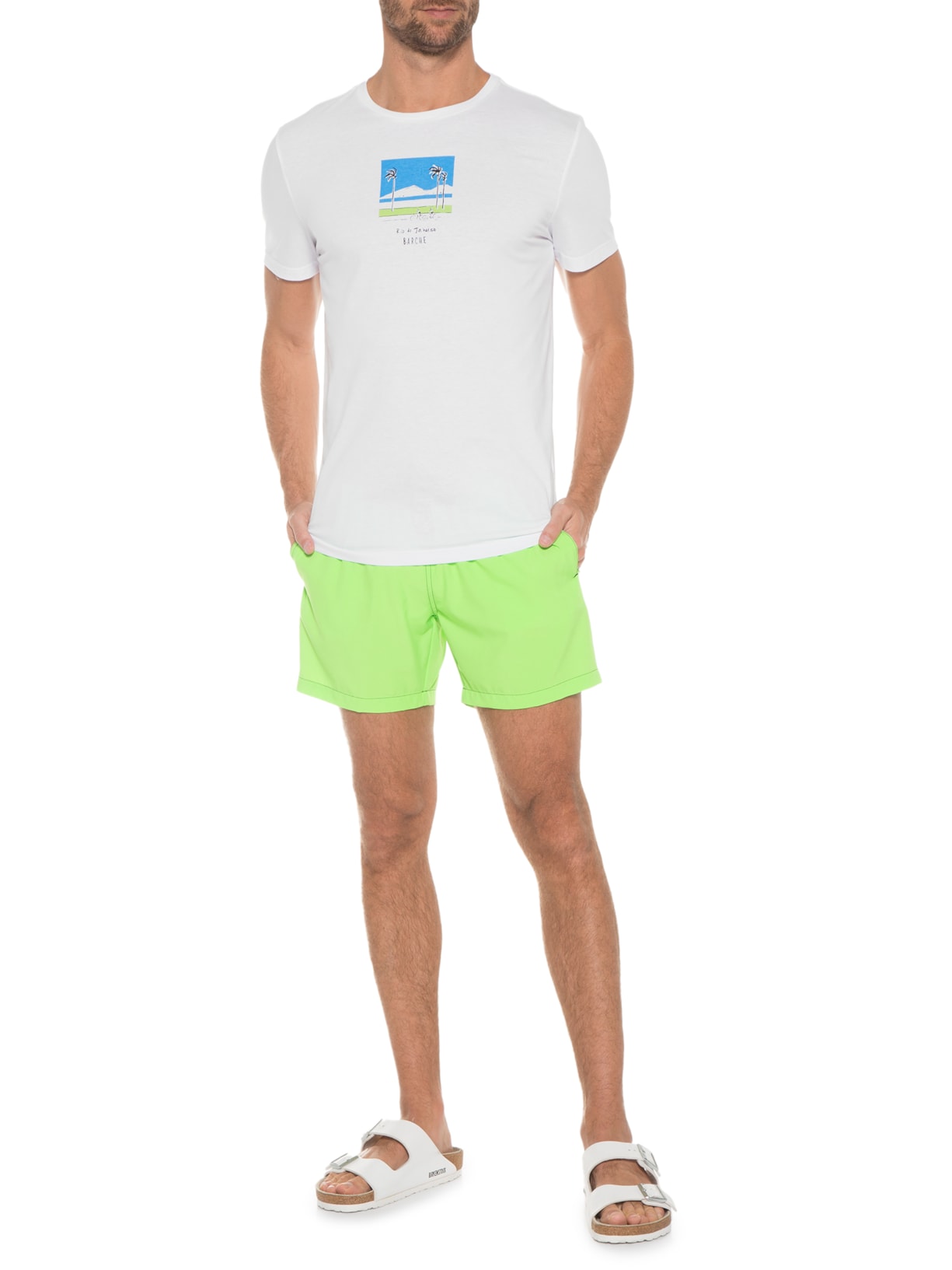 Camiseta Masculina Supersoft Estampada Branco Barche